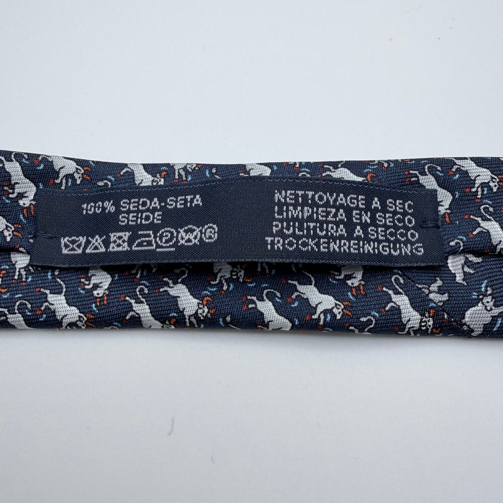 Hermès Paris Bears & Bulls Silk Tie Philippe Mouquet 6345 HA - Picture 5 of 6